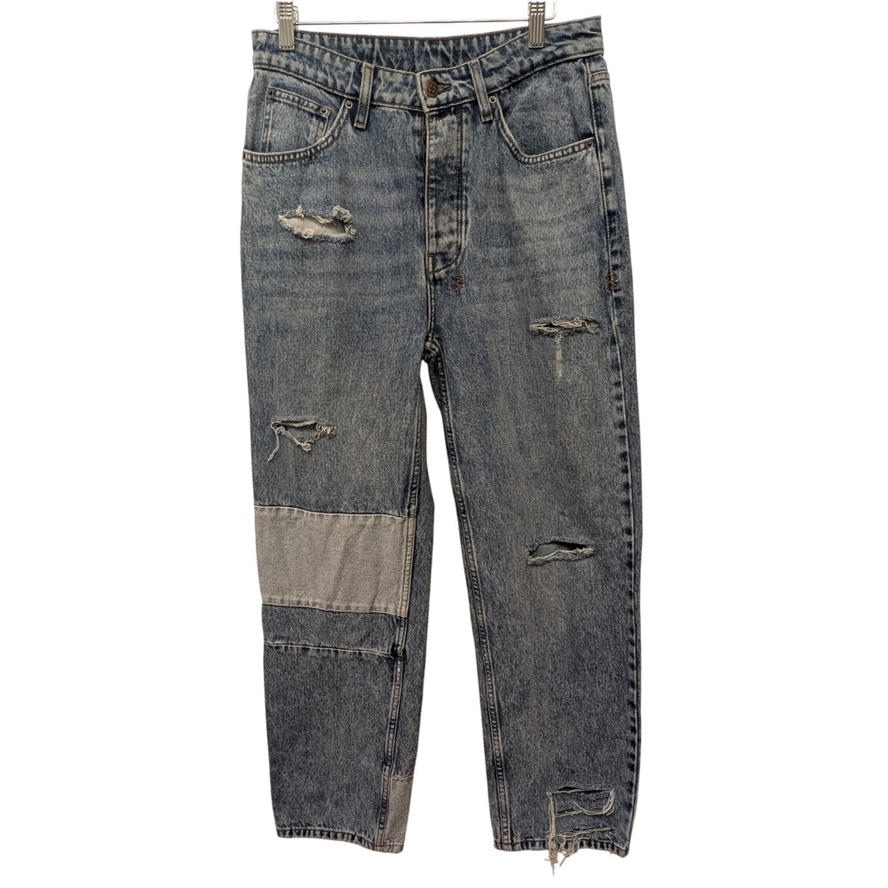 Ksubi Women's Brooklyn Reversed Straight Leg Button Fly Jeans Size 30 Streetwear